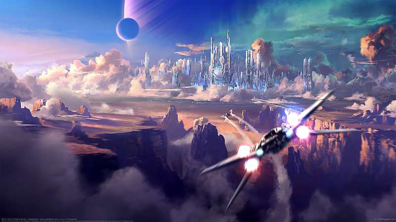 Sci-fi city Hintergrundbild