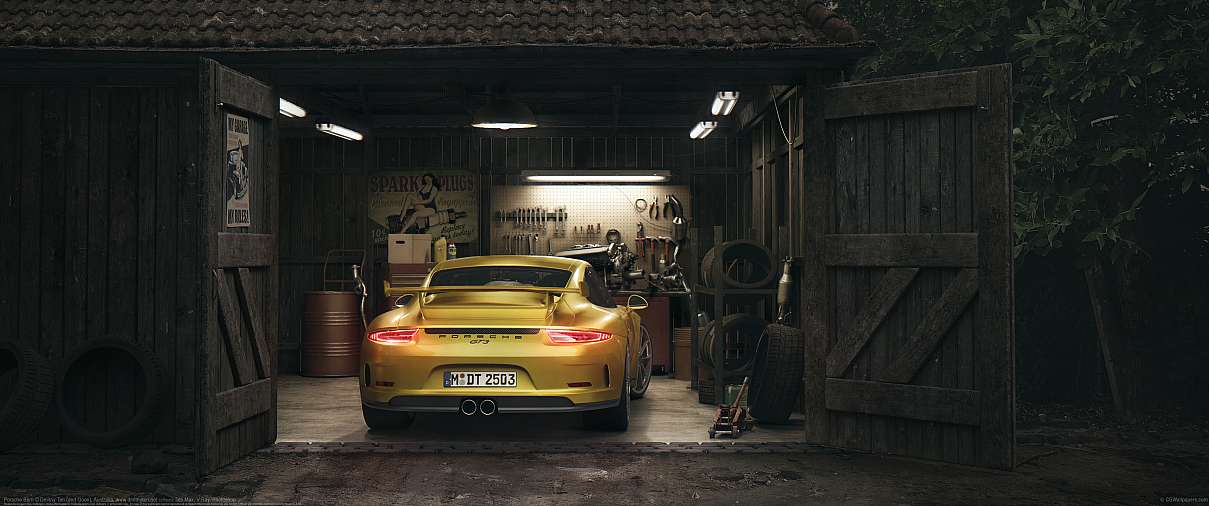 Porsche Barn ultrabreit Hintergrundbild