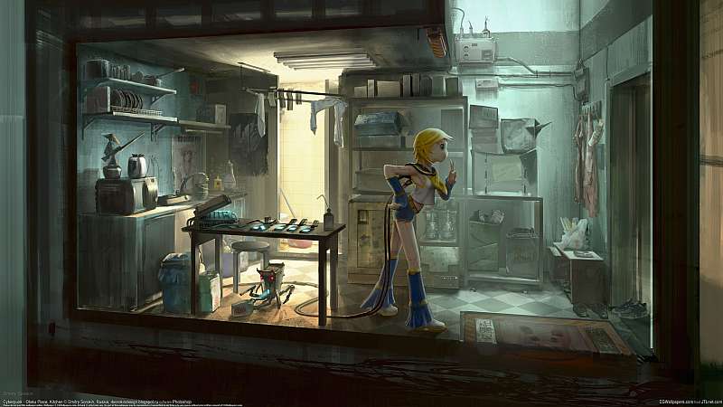 Cyberpunk - Otaku Place, Kitchen Hintergrundbild