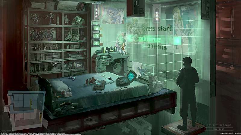 Cyberpunk - Otaku Place, Bedroom Hintergrundbild
