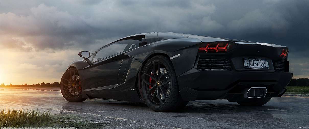 The Black Aventador ultrabreit Hintergrundbild
