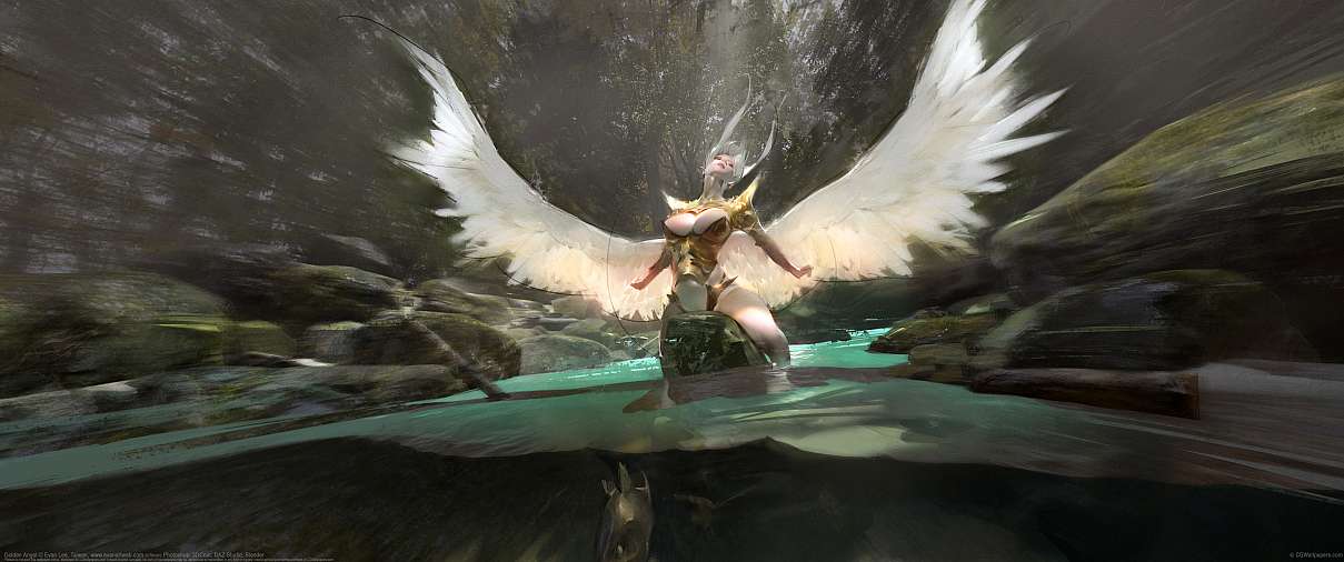 Golden Angel ultrabreit Hintergrundbild