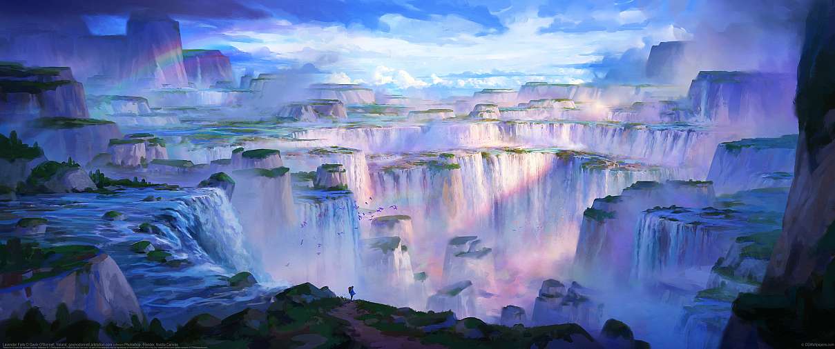 Lavender Falls ultrabreit Hintergrundbild