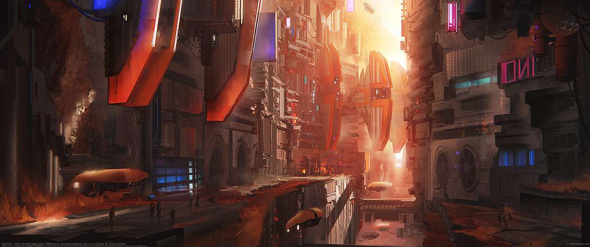 Starfinder - Akiton Street ultrabreit Hintergrundbild
