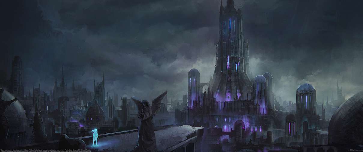 Zera and the city of endless night ultrabreit Hintergrundbild