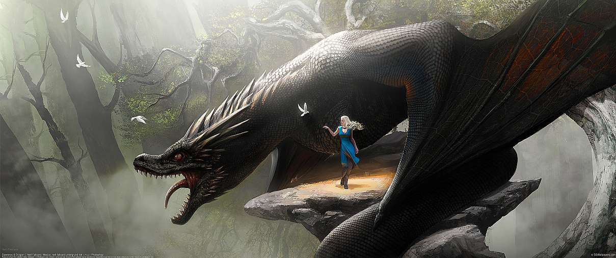 Daenerys & Drogon ultrabreit Hintergrundbild