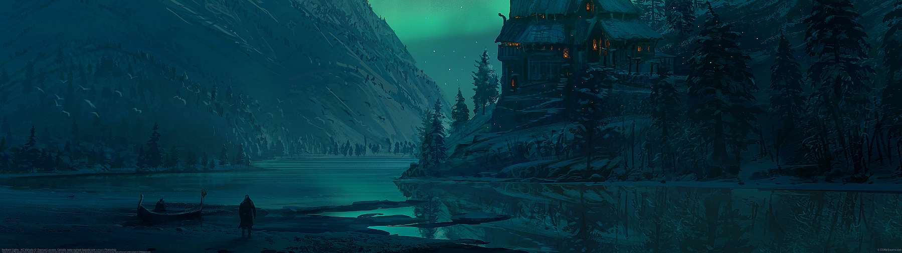 Northern Lights : AC Valhalla ultrabreit Hintergrundbild