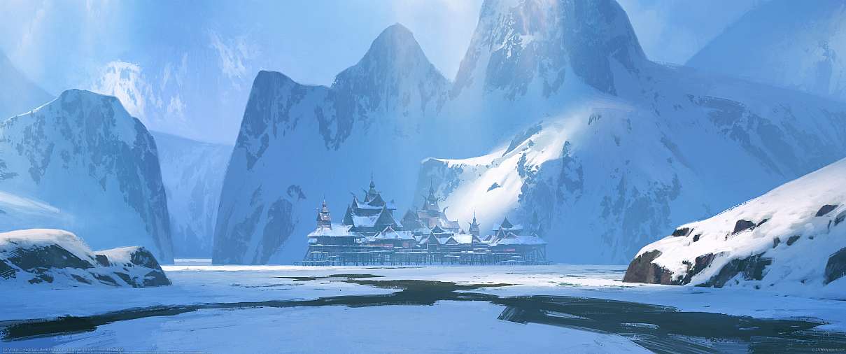 Ice Village ultrabreit Hintergrundbild