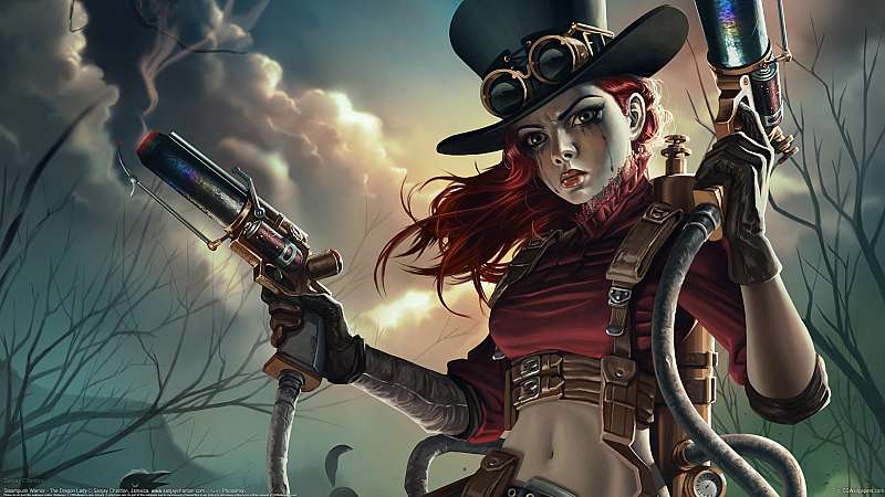 Steampunk Warrior - The Dragon Lady Hintergrundbild