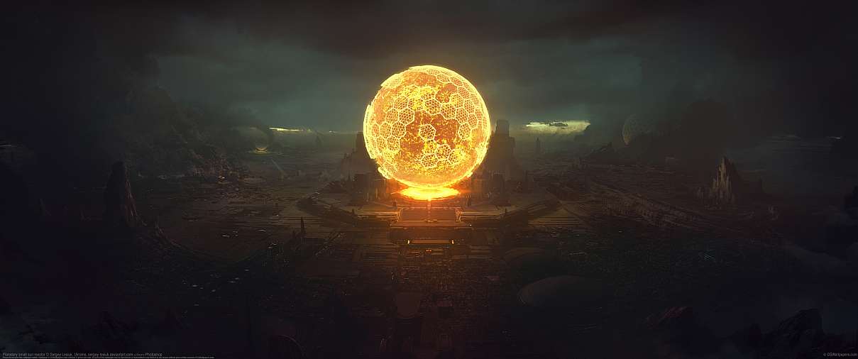 Planetary small sun reactor ultrabreit Hintergrundbild