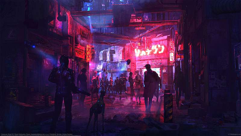 Cyberpunk Street 02 Hintergrundbild