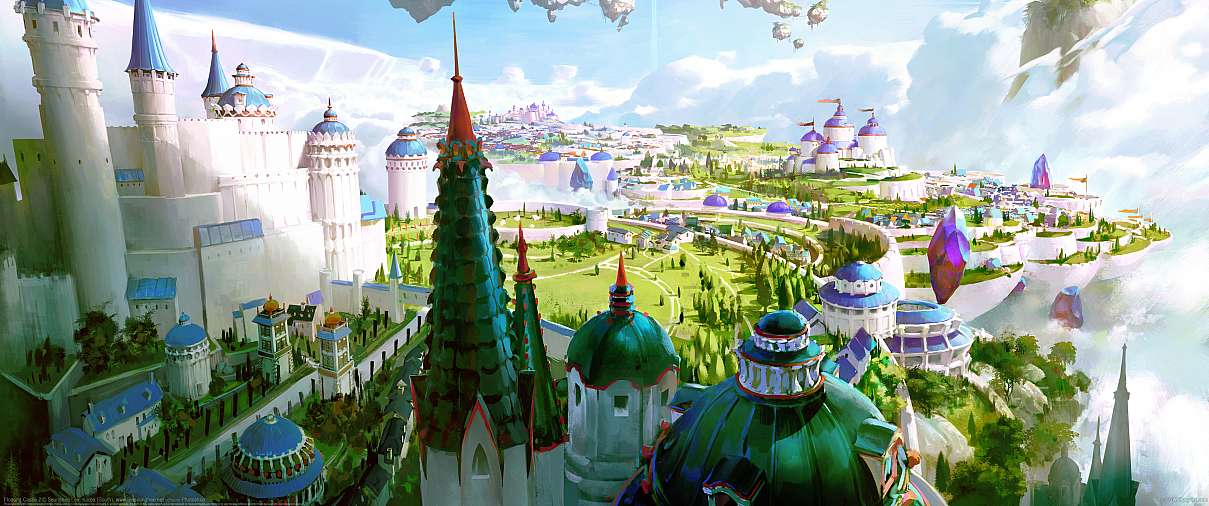 Floating Castle 2 ultrabreit Hintergrundbild