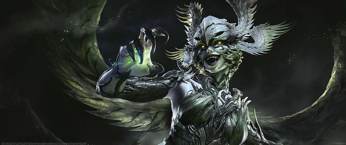 Final Fantasy XVI fan art Garuda ultrabreit Hintergrundbild