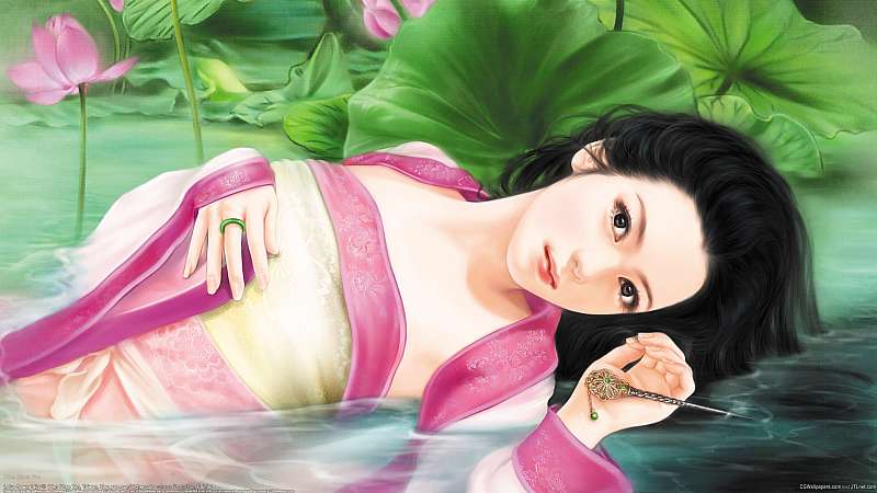 Lotus flower fairy Hintergrundbild